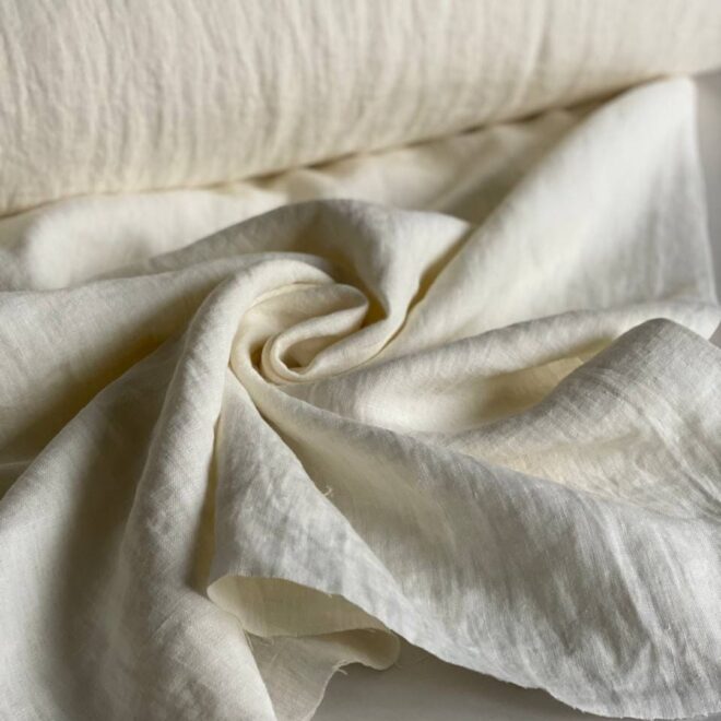 Льняная ткань для постельного белья Молочный – KERSTENS STORE