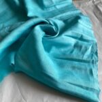 льняная ткань для платья голубая